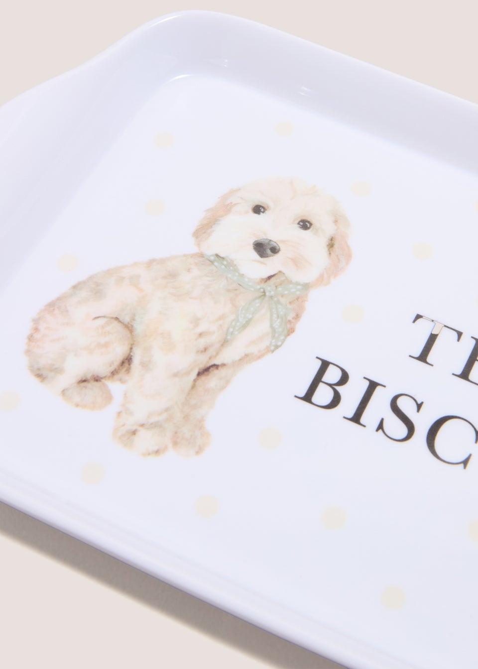 White Connie Cockapoo Tea Tray