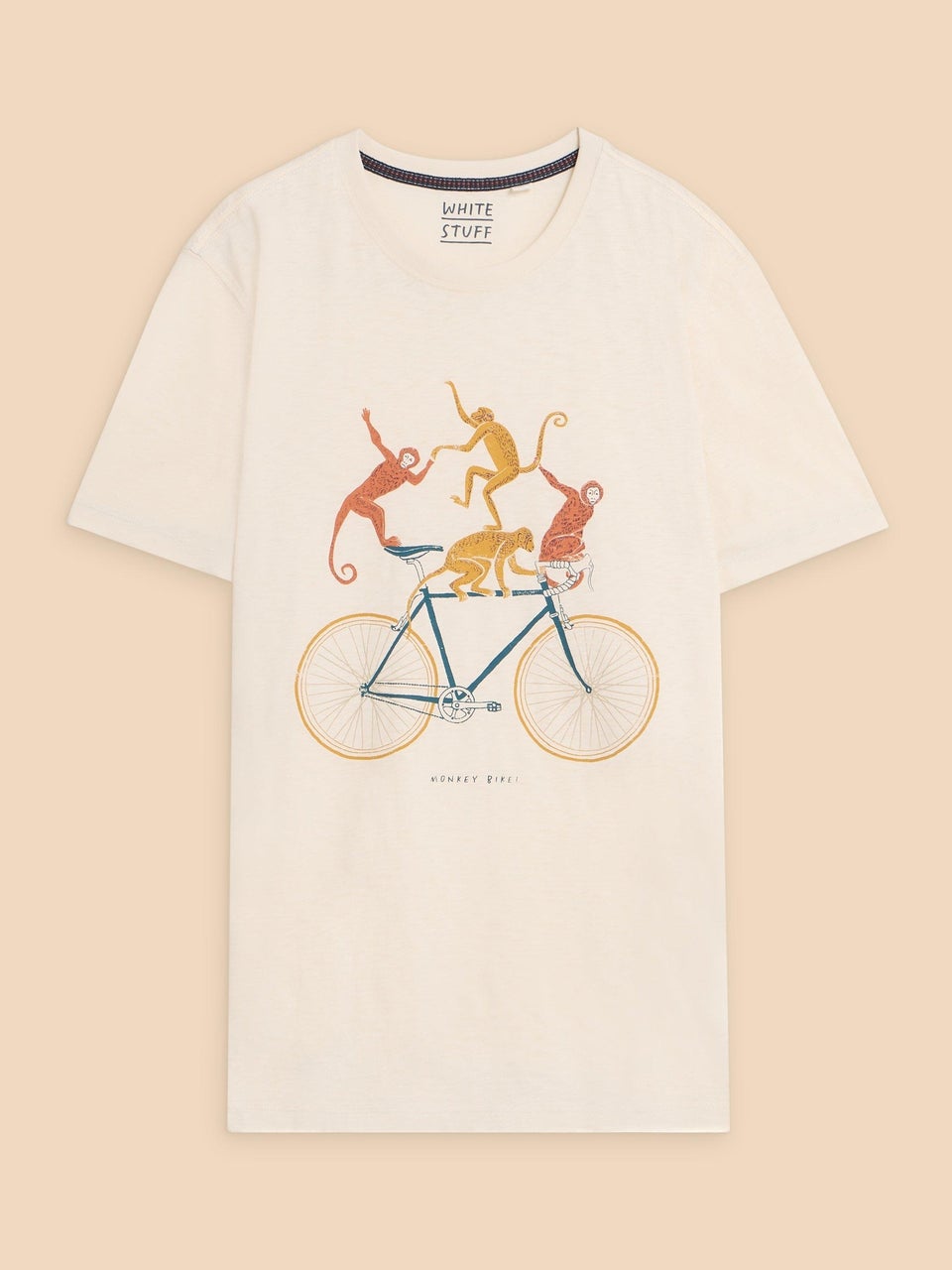 T-Shirt mit Affen auf Fahrrad Motiv