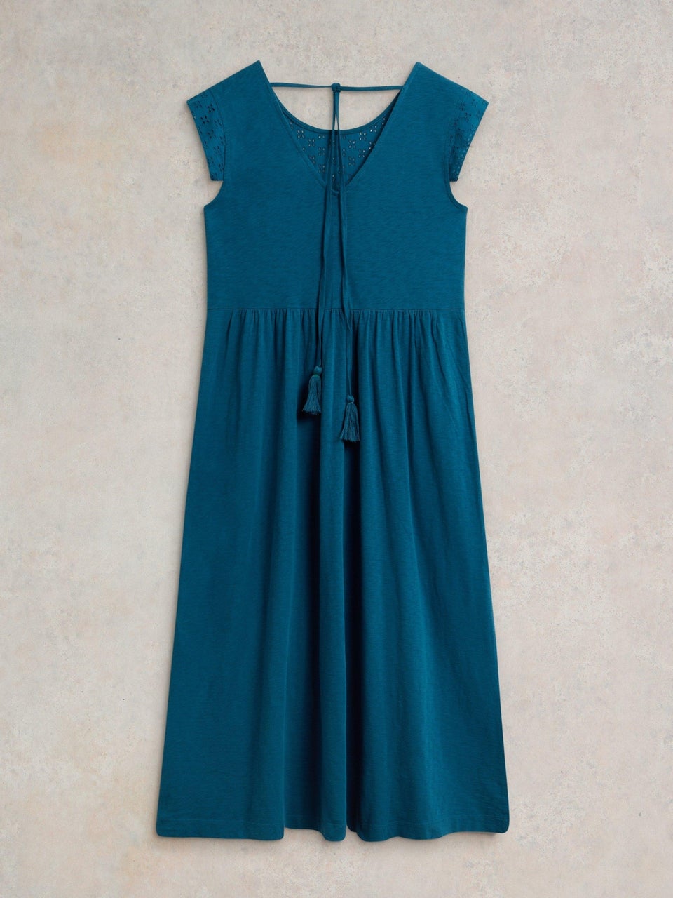Violet Jerseykleid mit Stickerei