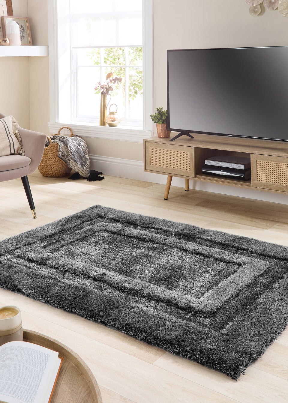 Origins Charcoal Frame Rug (120X170)