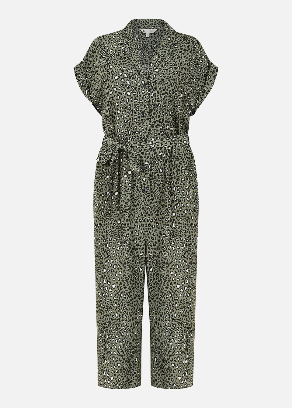 Yumi Green Animal Print Jumpsuit