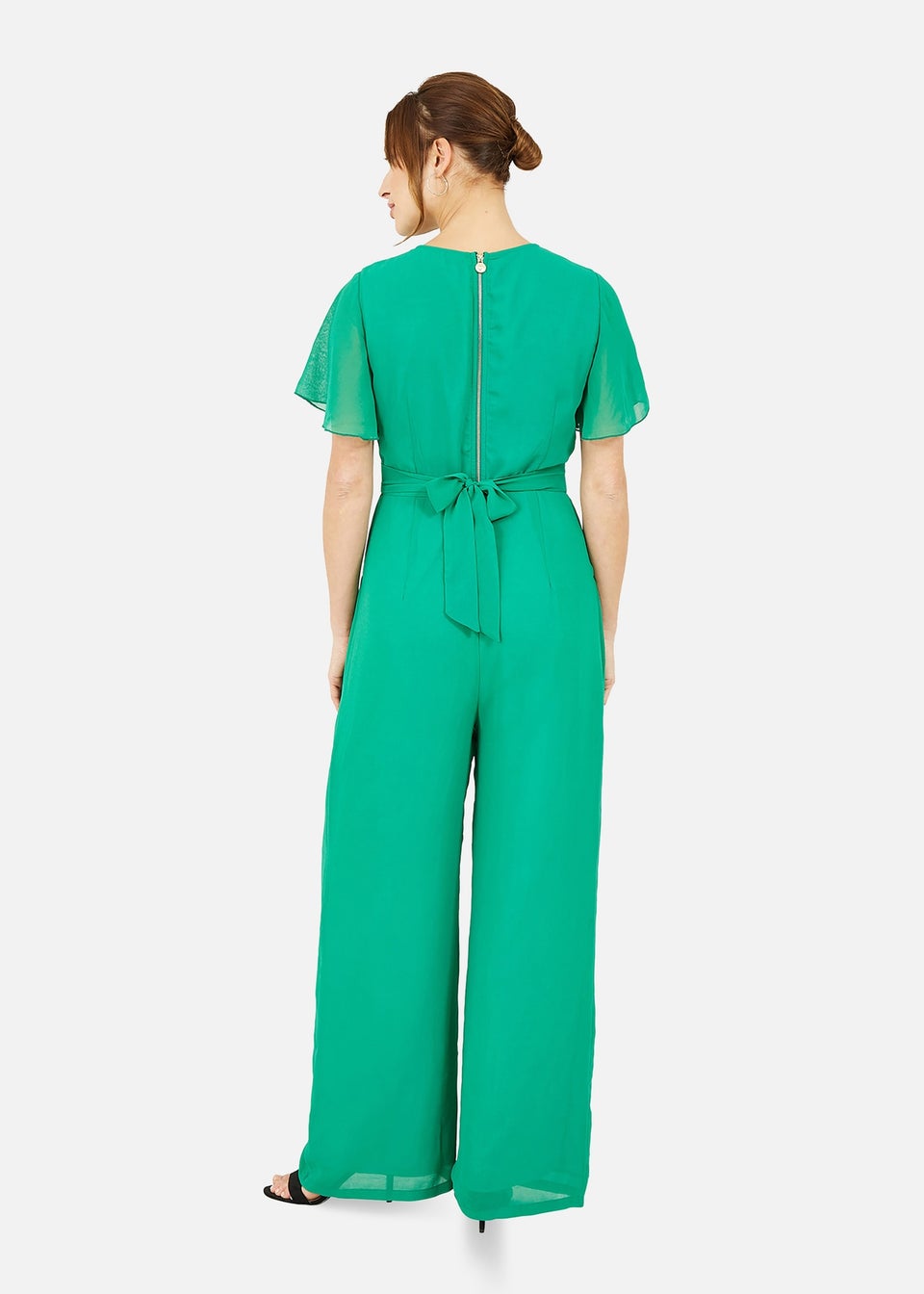 Yumi Green Jumpsuit With Angel Sleeves