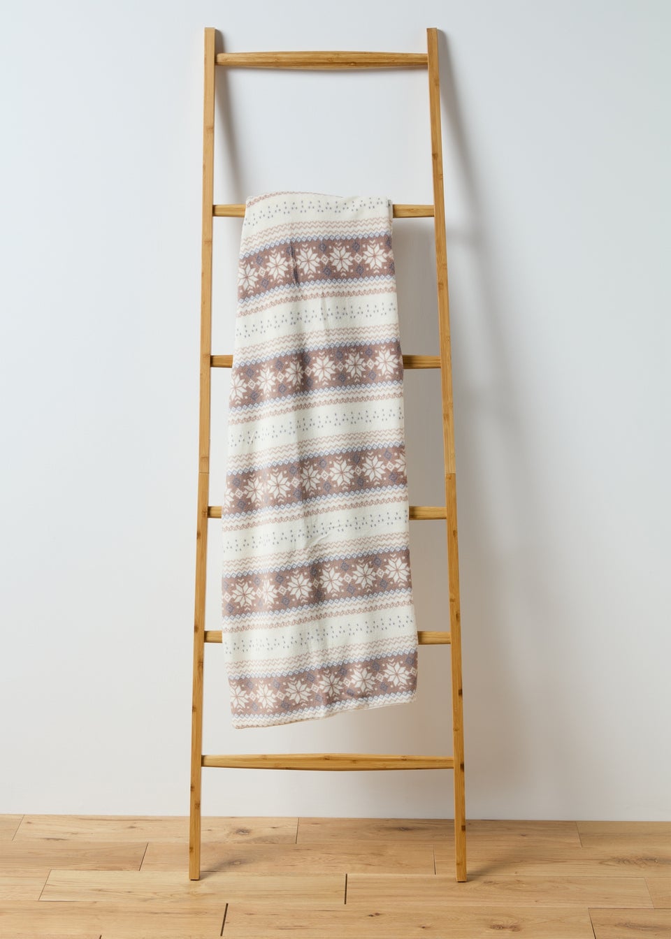 Cream Fairisle Fleece Throw (130cm x 180cm)