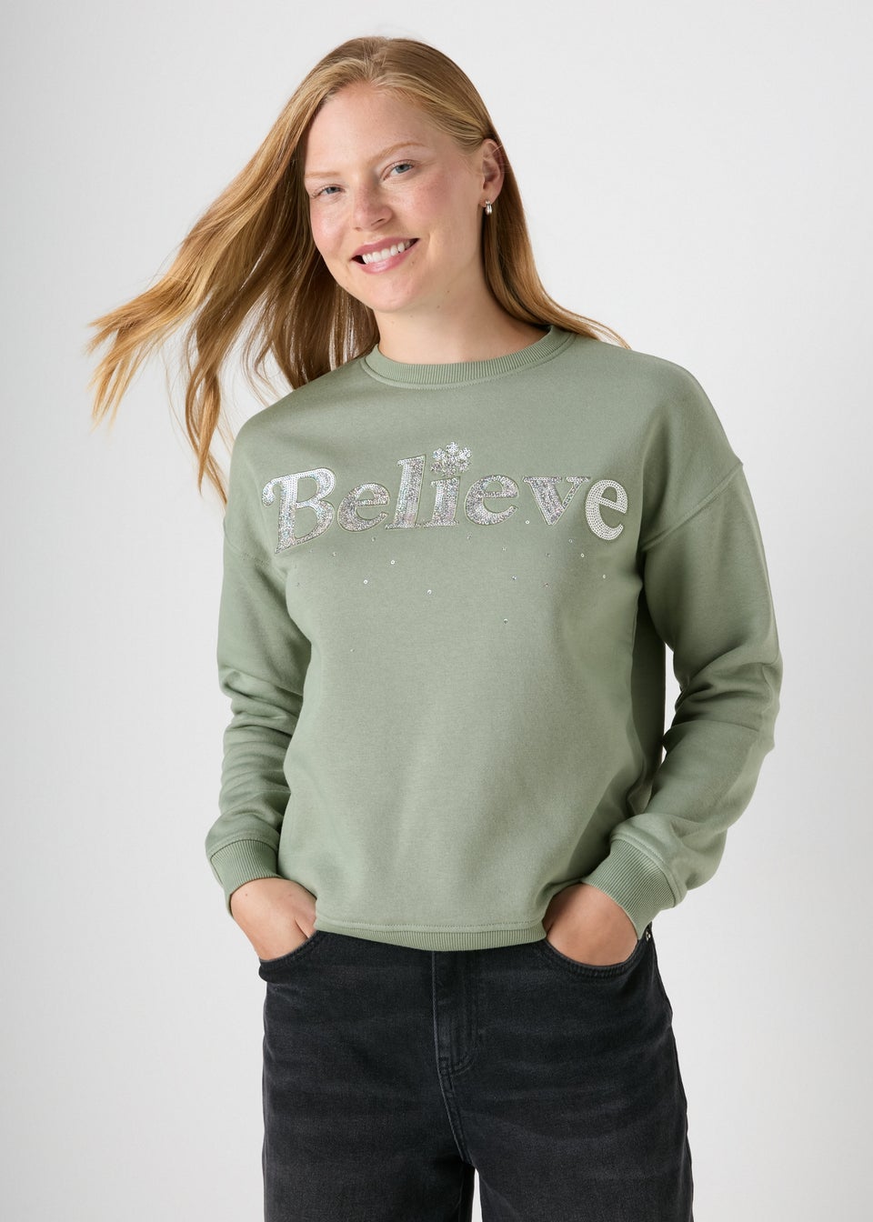 Silver sequin sweatshirt discount