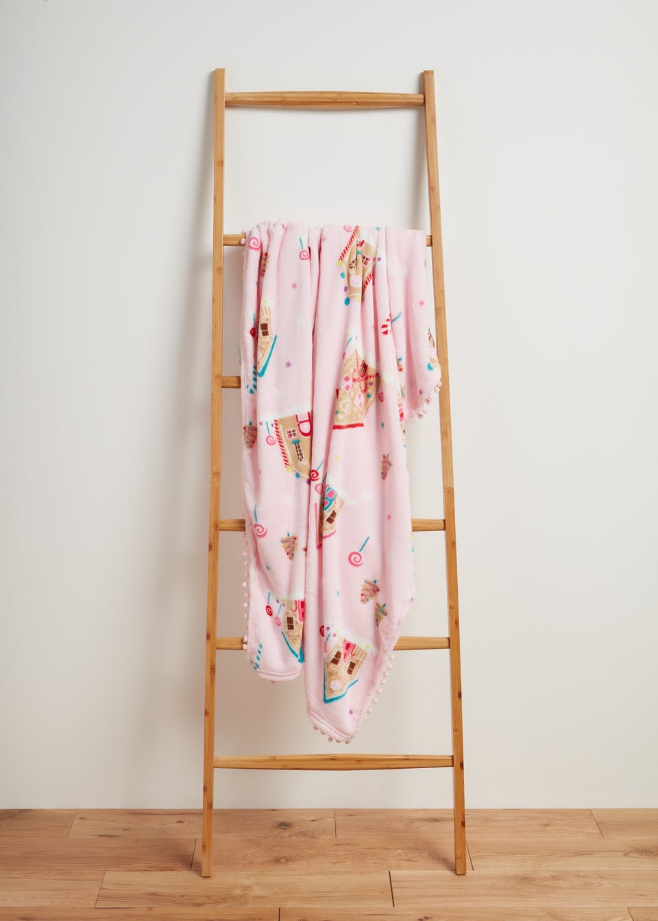 Pink Gingerbread Christmas Throw Matalan