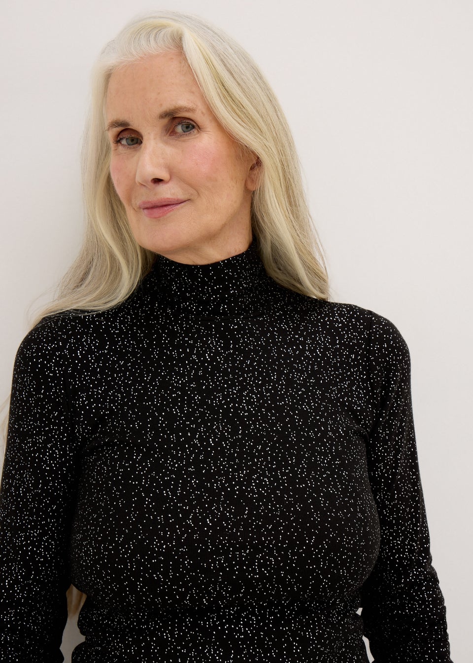 Black Thermal Polo Neck Top