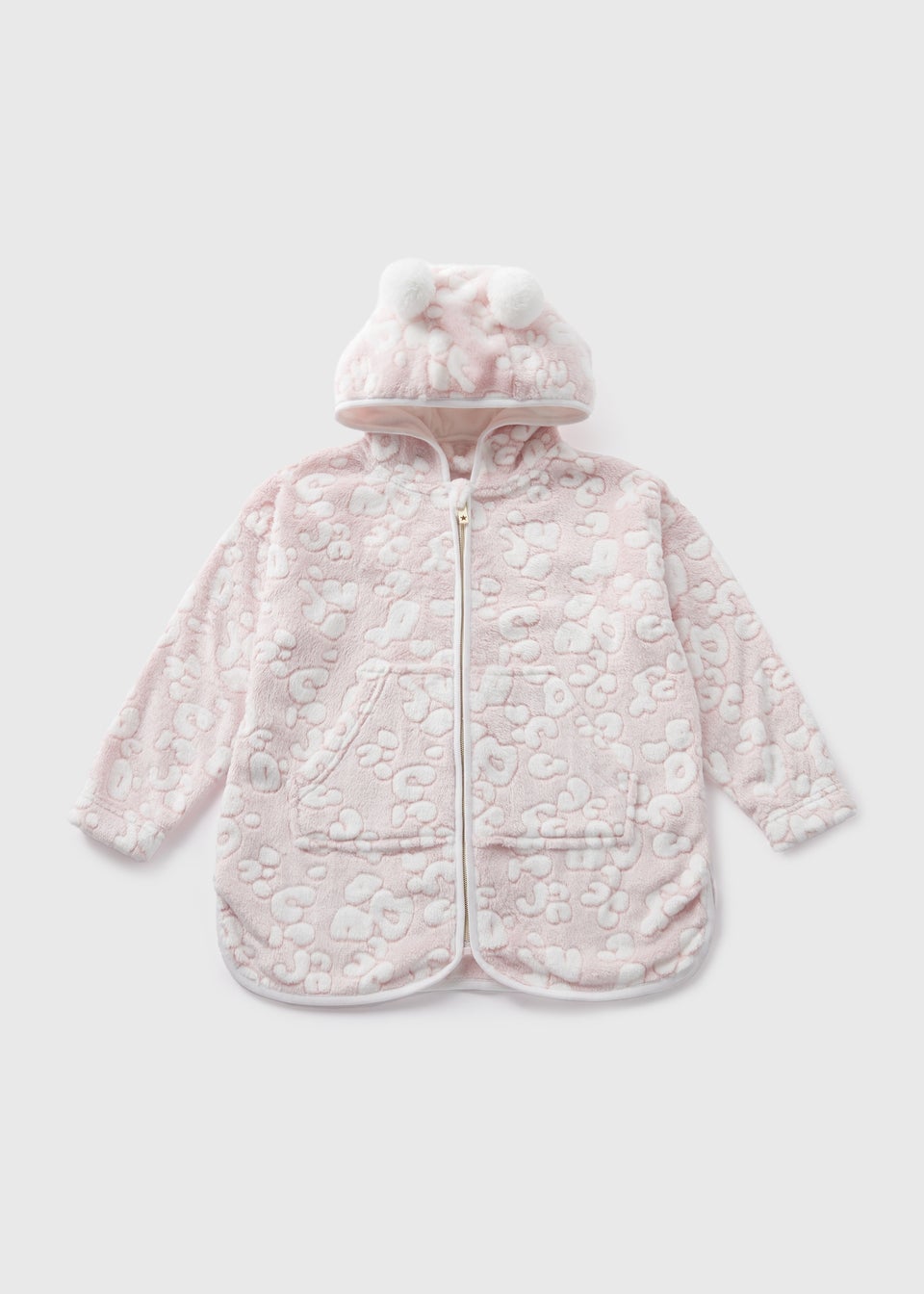 Girls Pink Leopard Snuggle Hoodie