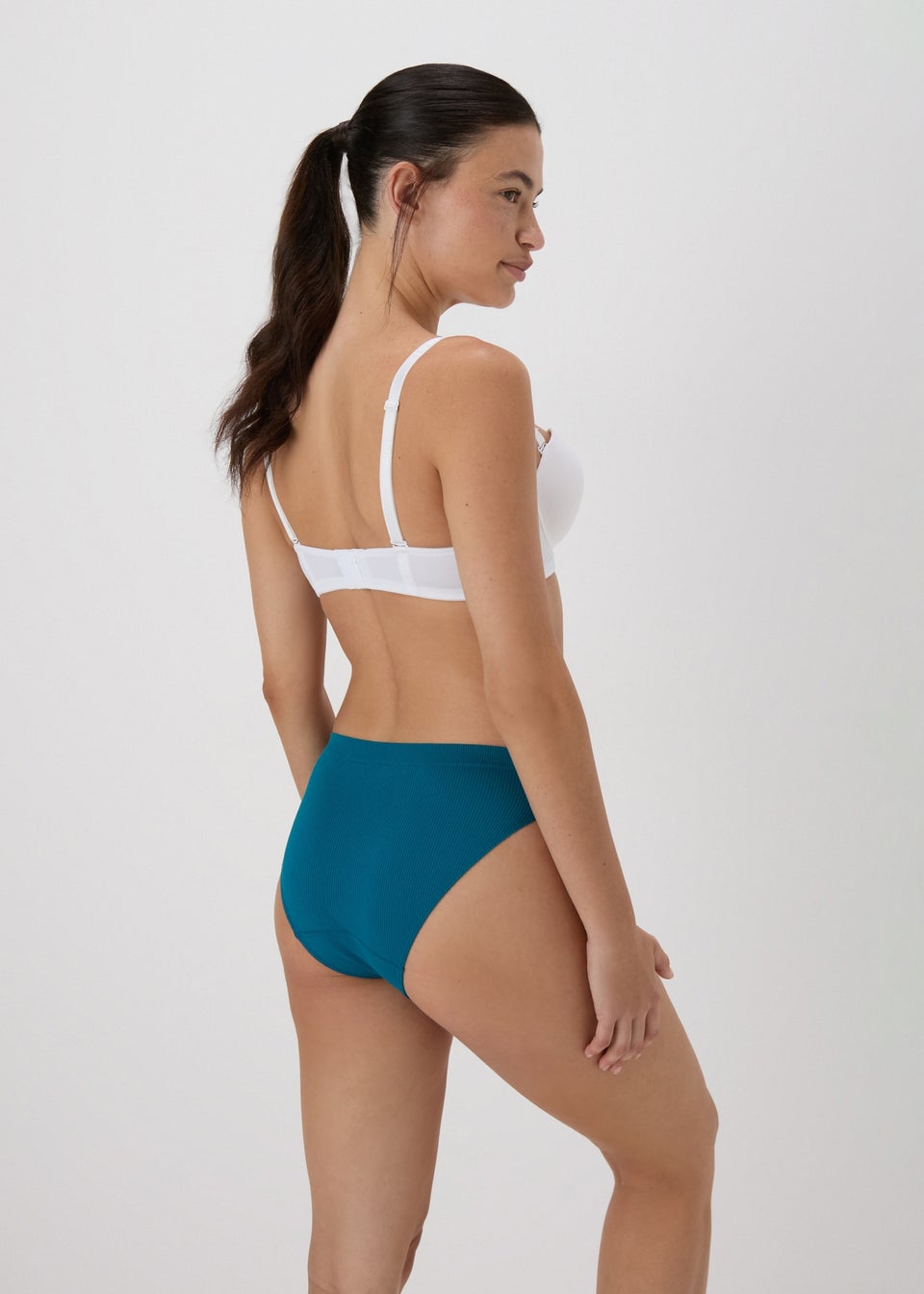 Teal Seamless High Leg Knickers