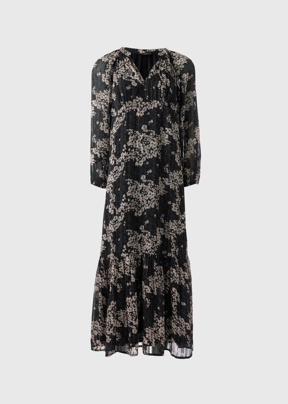 Et Vous Black Ditsy Floral Midi Dress