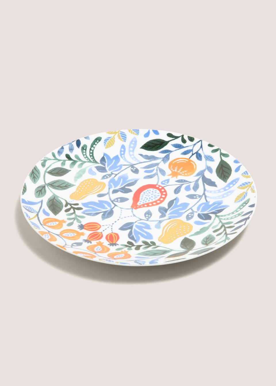 Multi Coloured Folk Harvest Dinner Plate