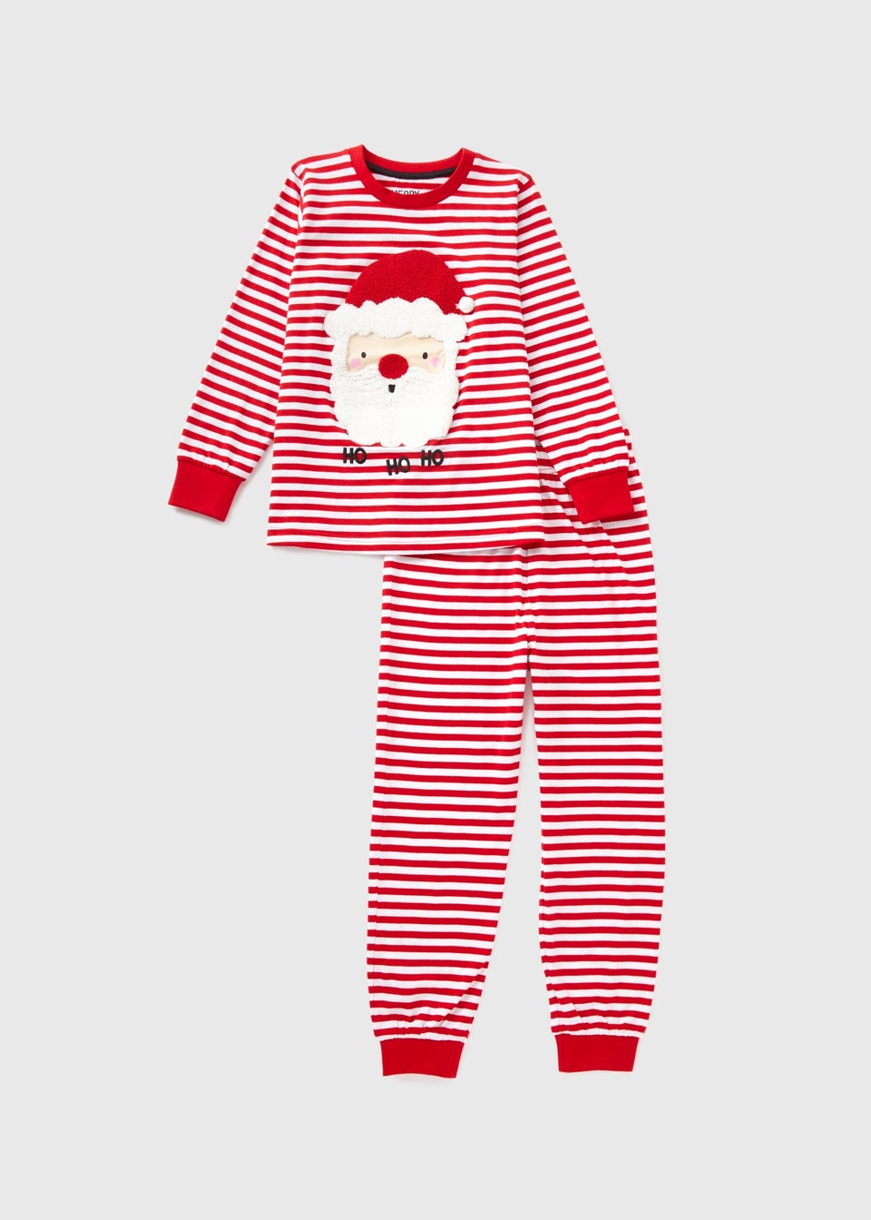 Kids Red Stripe Santa Top Bottom Pyjama Set 1 7yrs Matalan