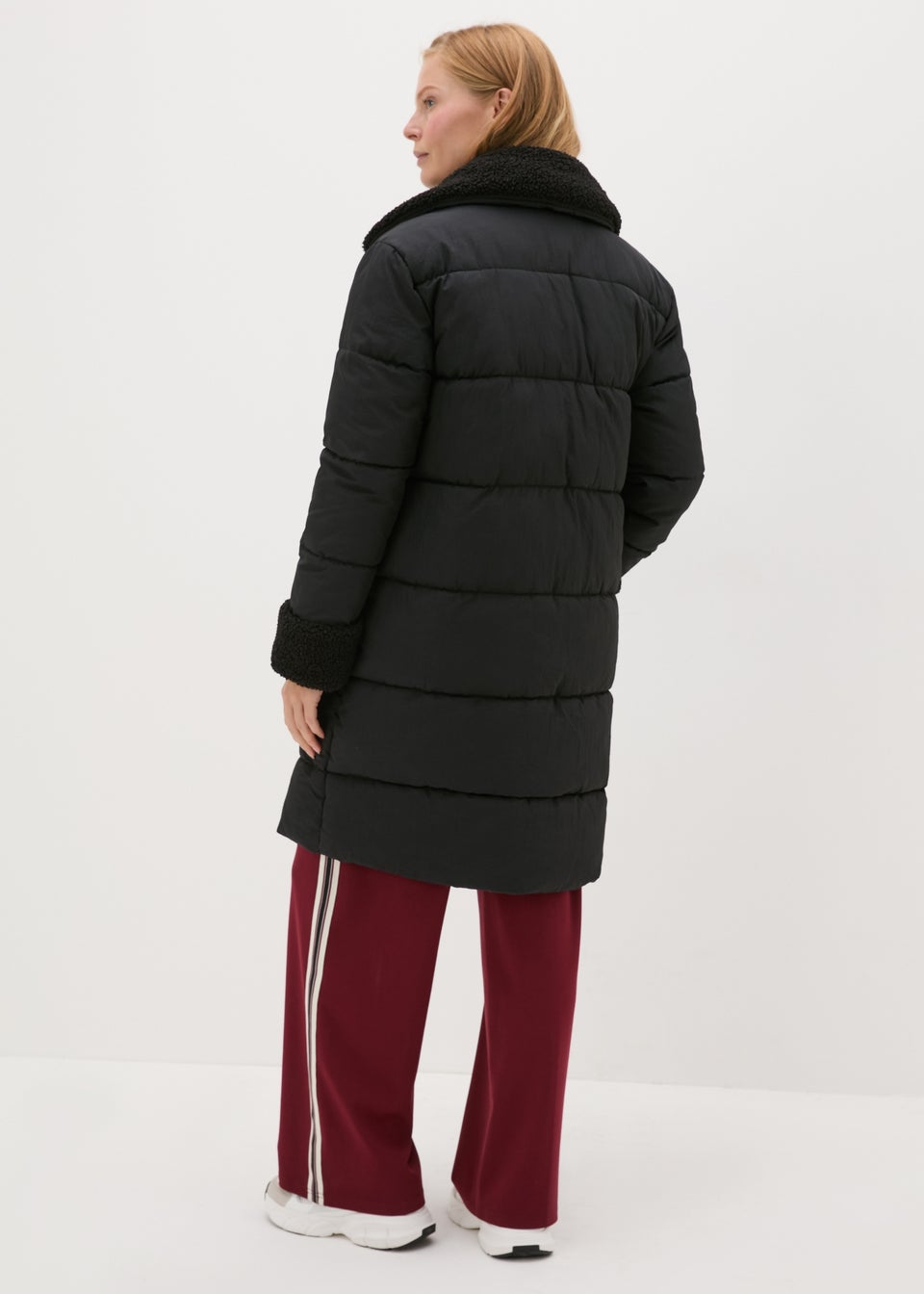 Black Hybrid Padded Coat Matalan