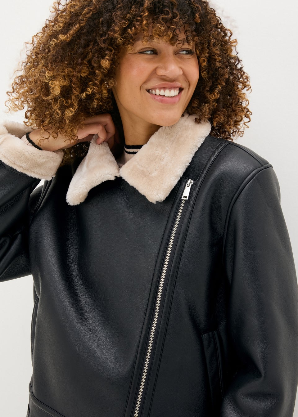 Black Aviator Jacket Matalan