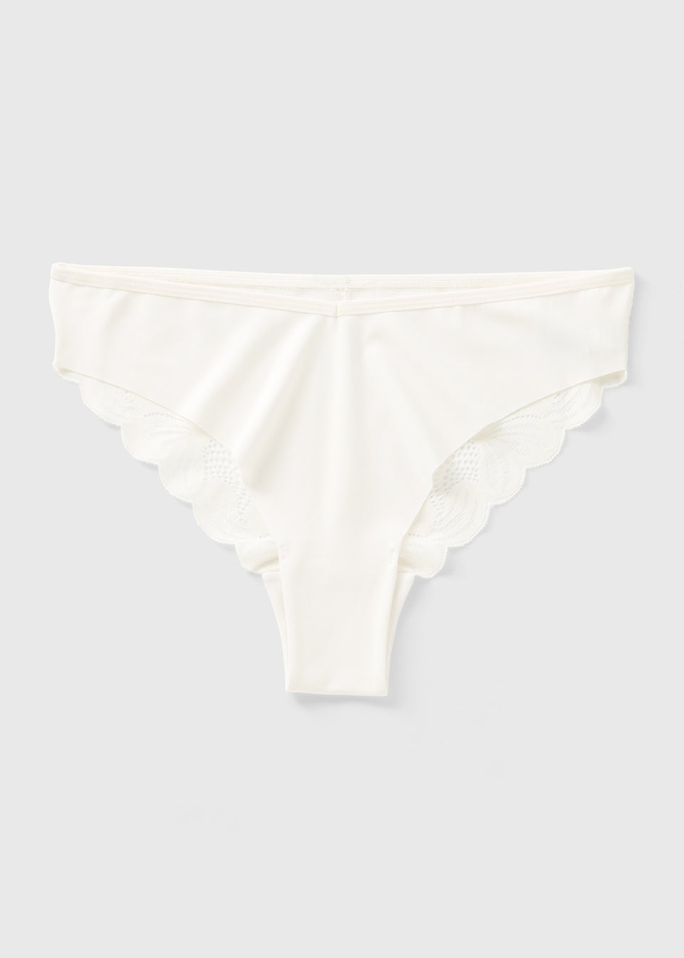Cream Lace Detail Brazilian Knickers