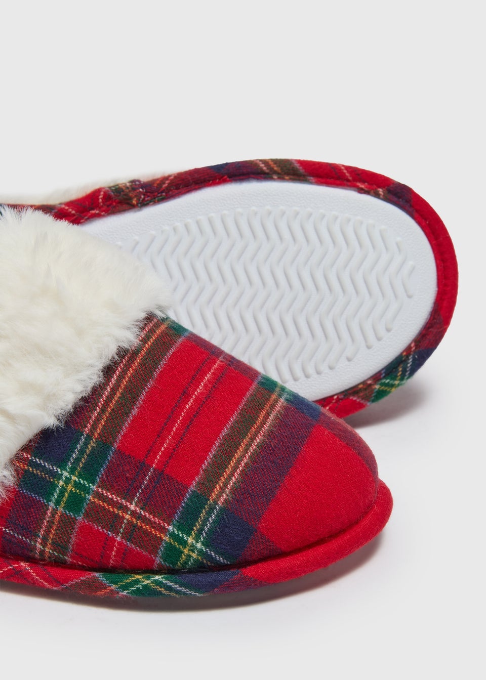 Red plaid slippers womens discount