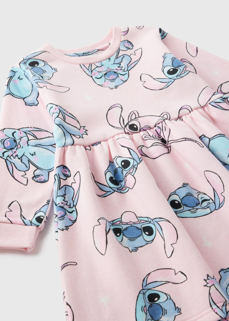 Disney Kids Pink Stitch Sweatshirt Dress 1 6yrs
