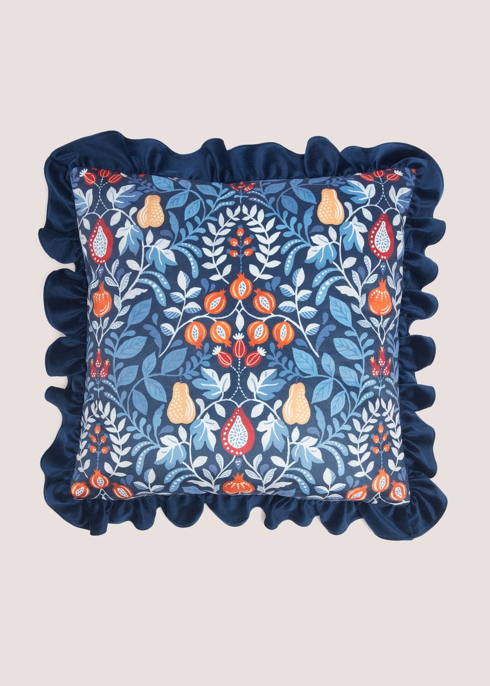 Blue Folk Harvest Cushion (43cm x 43cm)