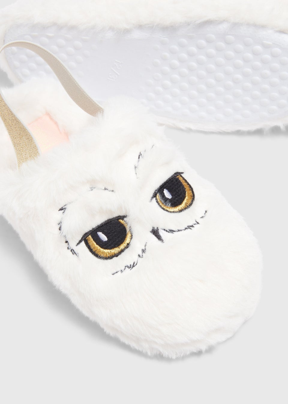 Harry Potter Kids White Hedwig Mule Slipper Younger 10 Older 5 Matalan