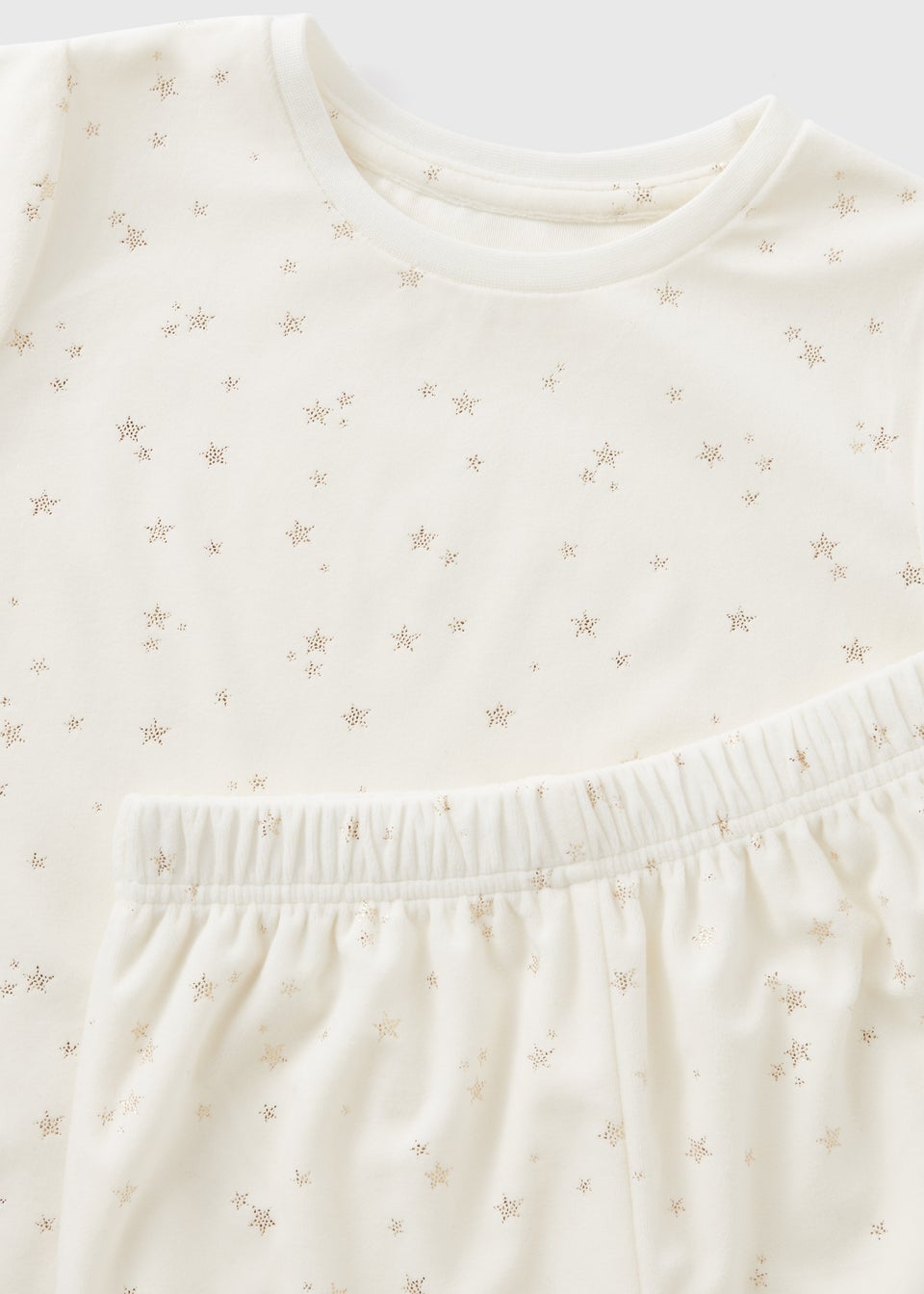 Girls Cream Foil Star Top & Bottoms Pyjama Set (7-13yrs)