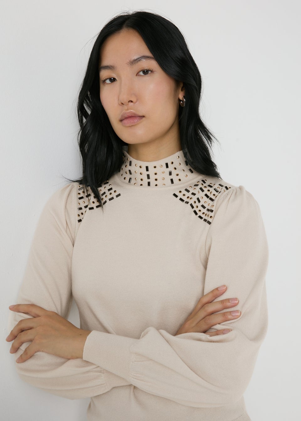 Ladies embellished jumper top