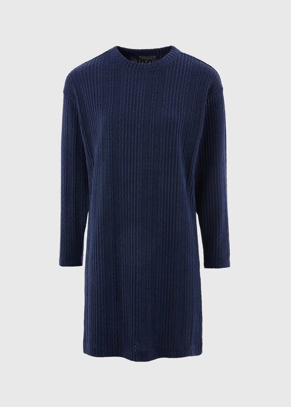 Navy Cable Knit Mini Dress