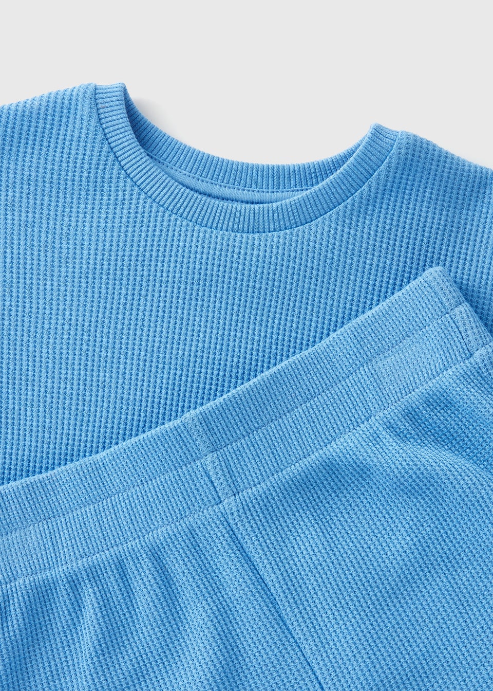 Boys Blue Waffle T-Shirt & Shorts Set (1-7yrs) - Matalan