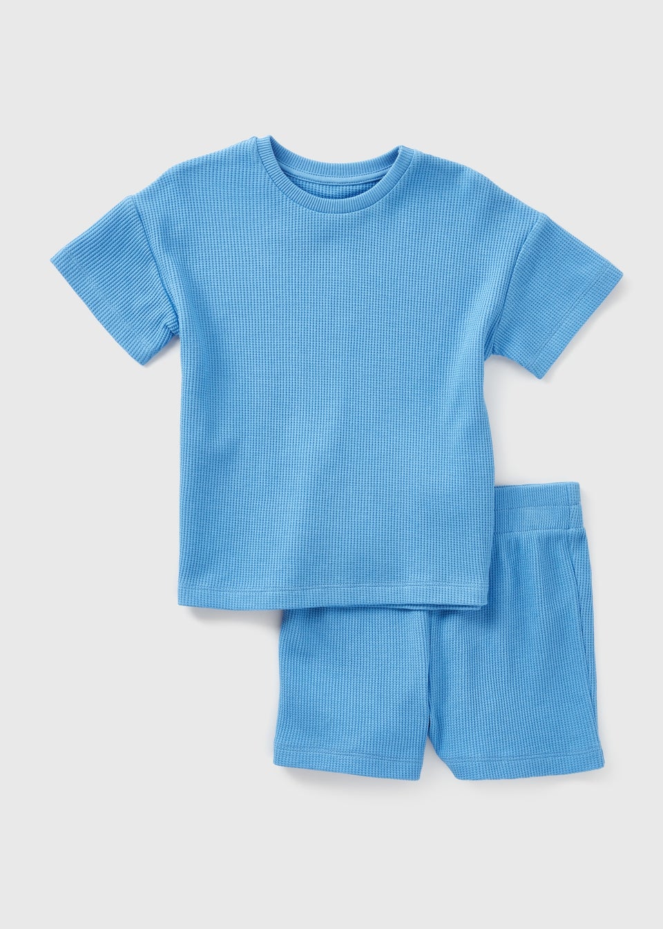 Makai Knitted T-Shirt and Shorts Set - Blue/Chocolate Stripe