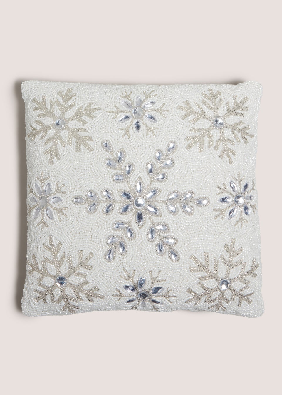 Beaded snowflake pillow top