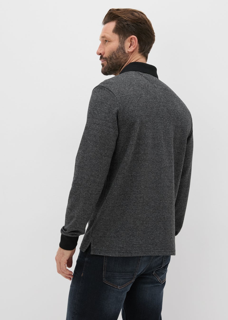 Lincoln Grey Long Sleeve Polo Shirt
