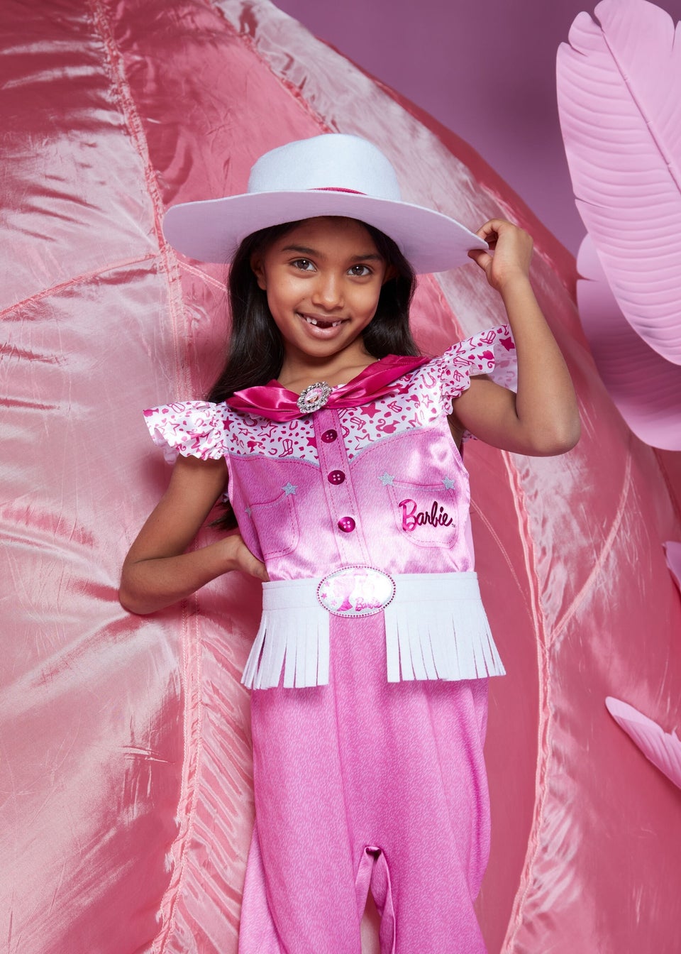 Barbie Girls Pink Cow Girl Costume 3 9yrs Matalan