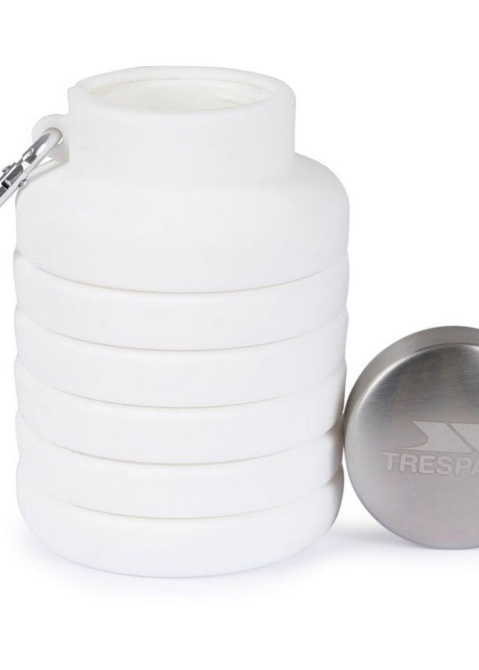 Trespass White Vavo Foldable Silicone Water Bottle