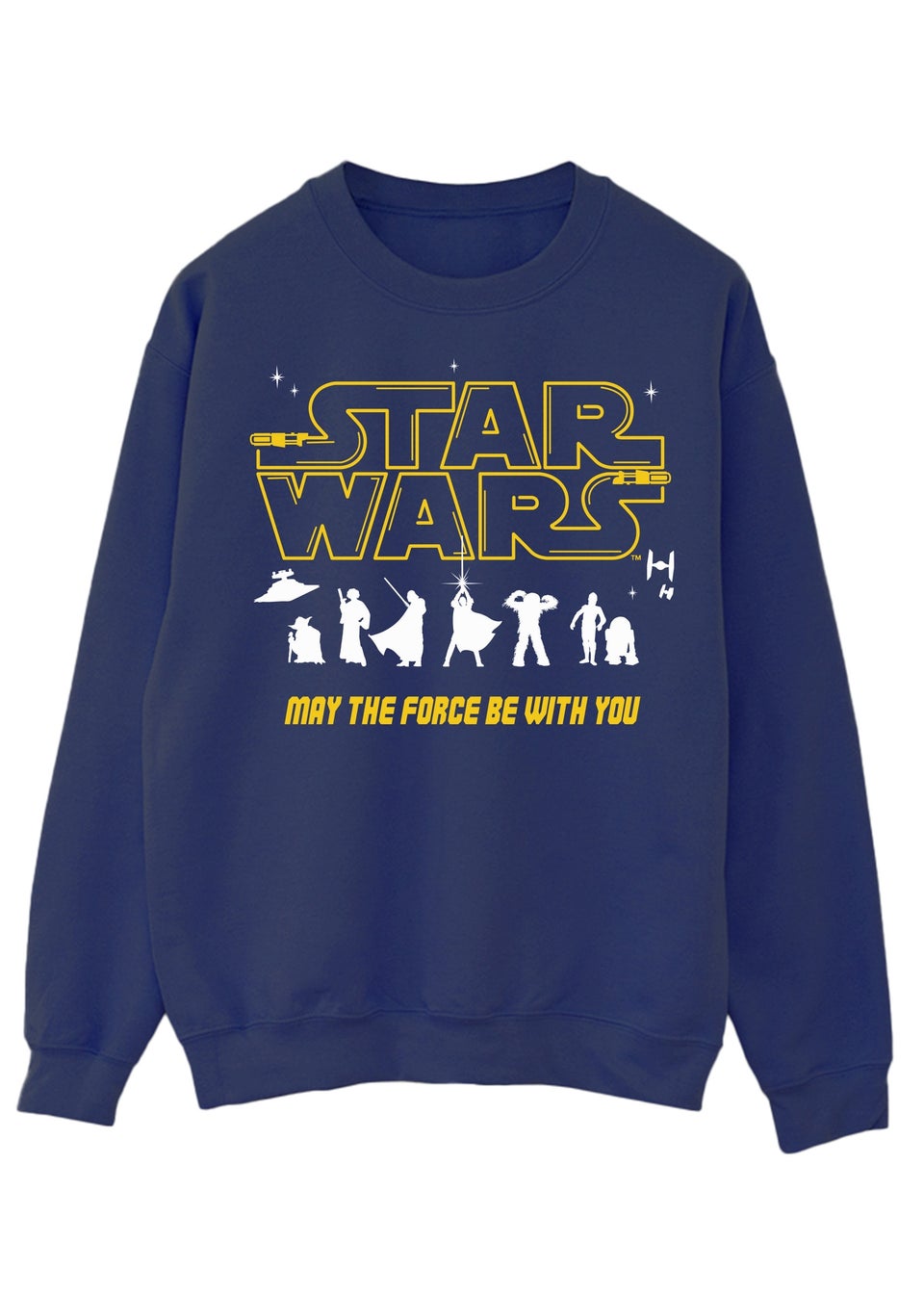 Star Wars Silhouettes Force Adult Navy Printed Sweatshirt