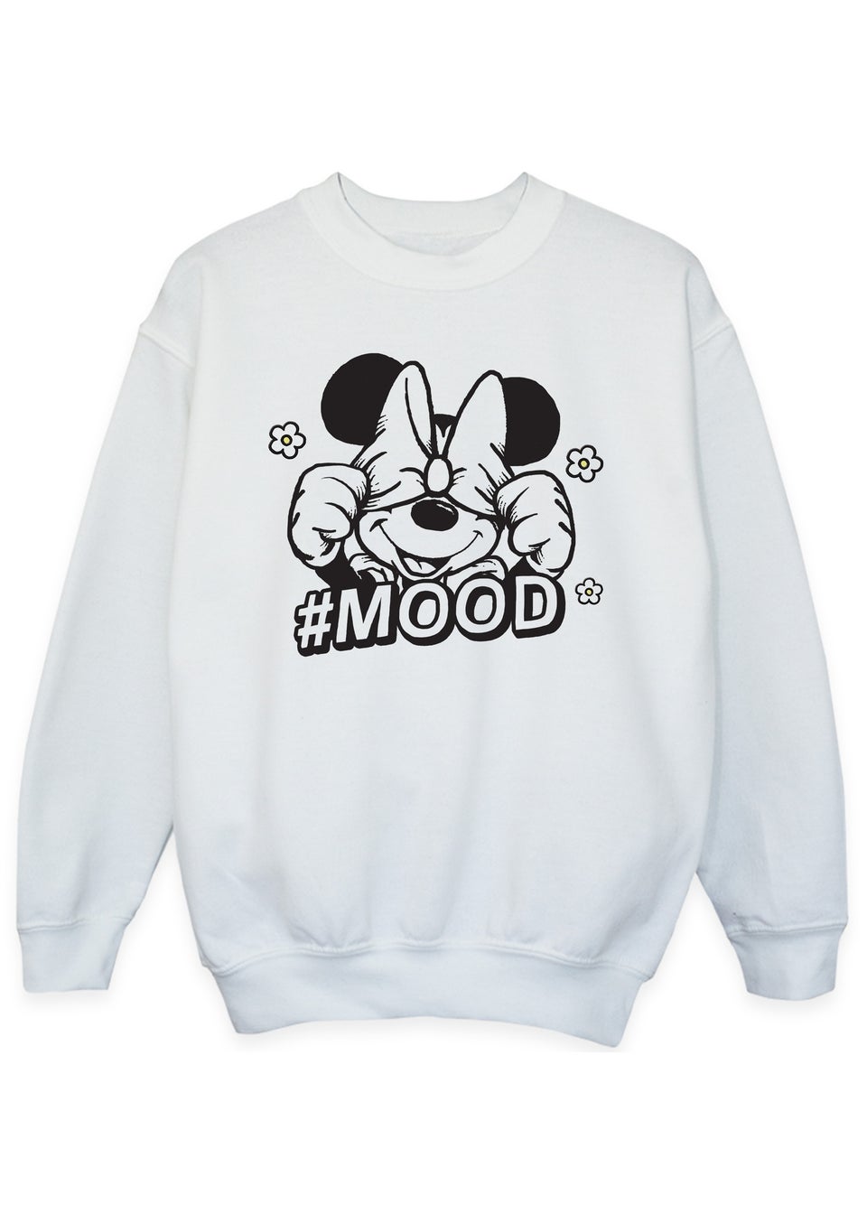 Disney Kids White Minnie Mouse Mood Printed Sweatshirt (3-13 yrs)