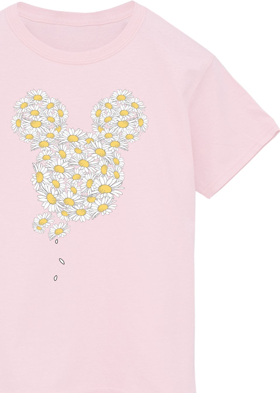 Disney Kids Baby Pink Mickey Mouse Chamomile Head Printed T-Shirt (3-13 yrs)