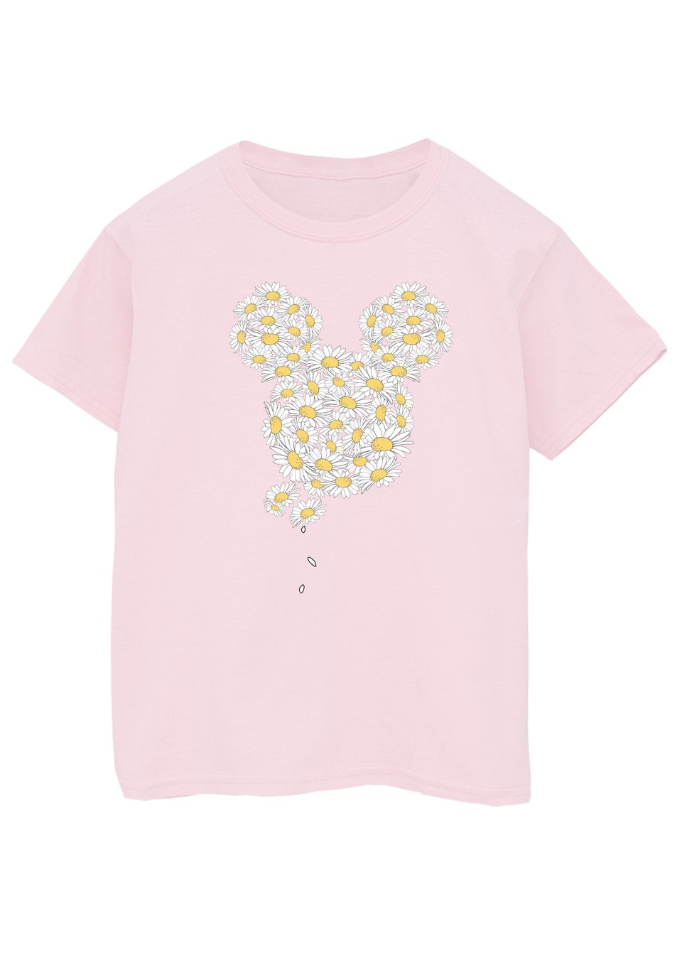 Disney Kids Baby Pink Mickey Mouse Chamomile Head Printed T-Shirt (3-13 yrs)