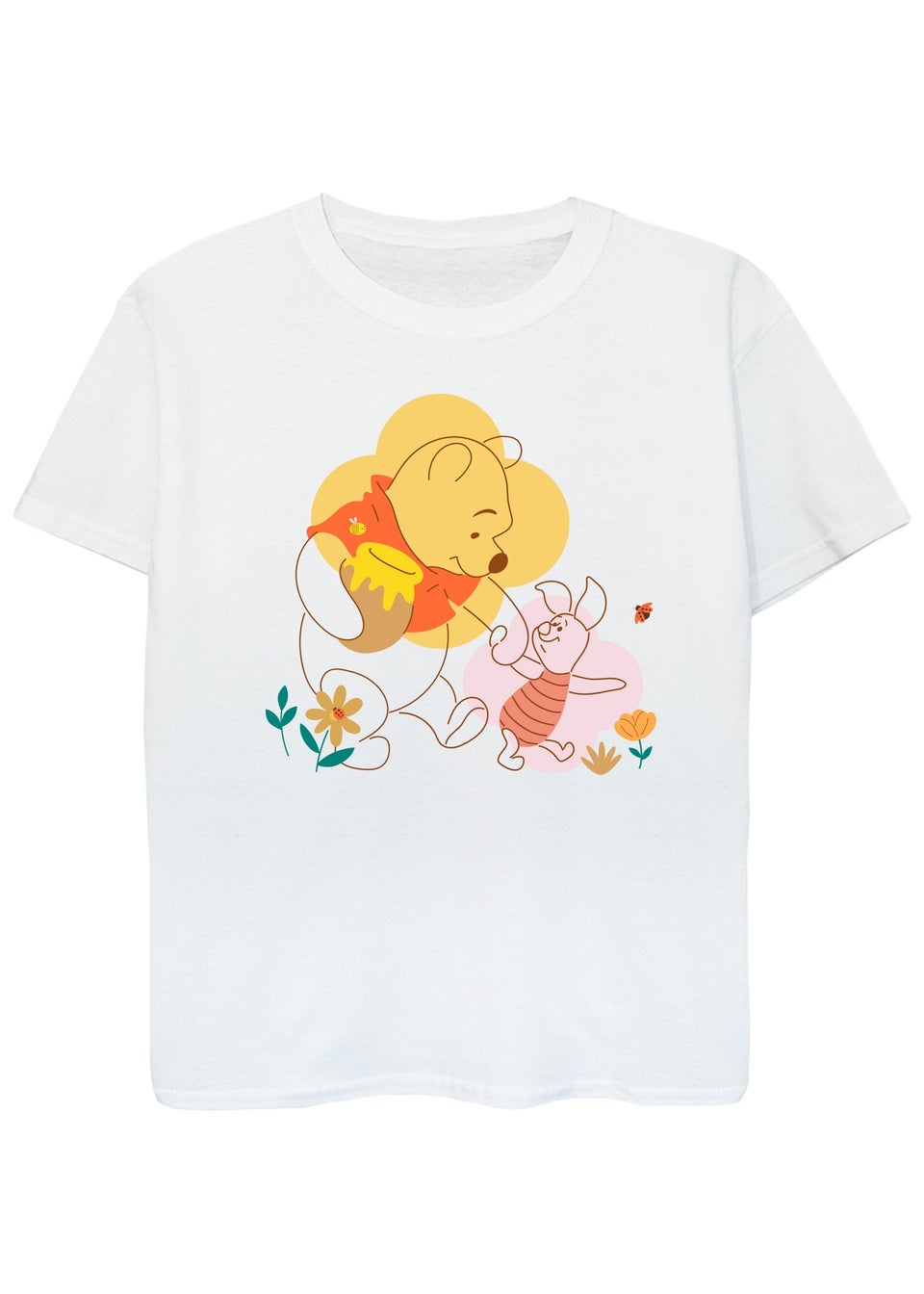 Disney Kids White Winnie The Pooh Piglet Printed T-Shirt (3-13 yrs)