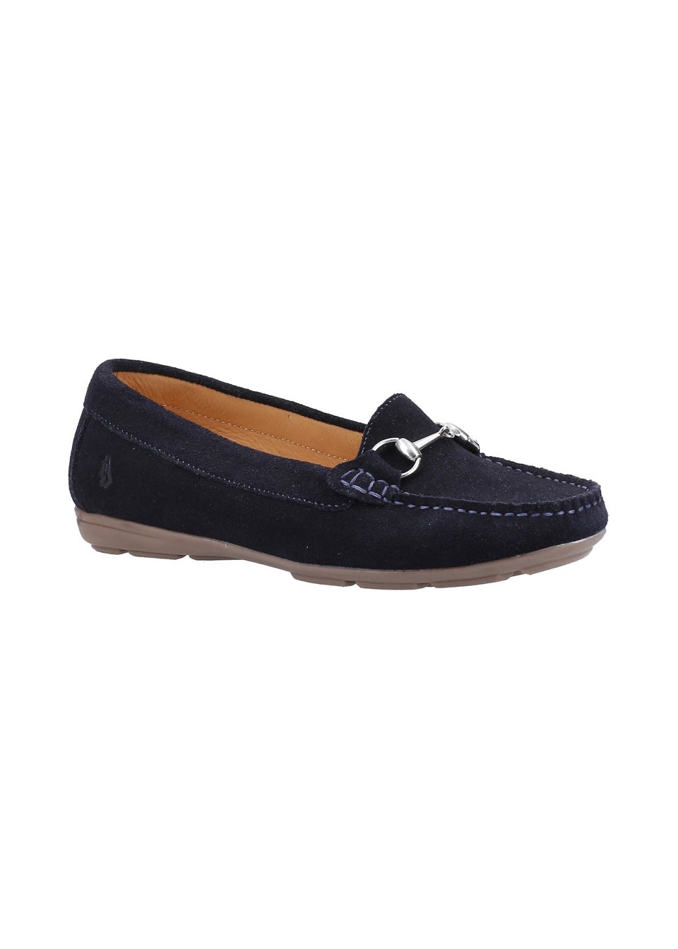 Hush Puppies Navy Molly Snaffle Suede Loafer Shoe
