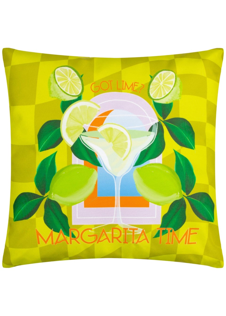 furn. Lime Margarita Filled Outdoor Cushions (43cm x 43cm x 8cm)