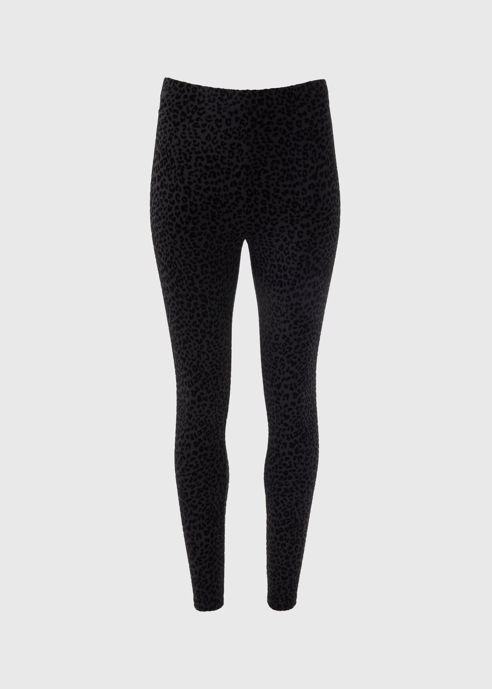 Black Animal Flocked Leggings