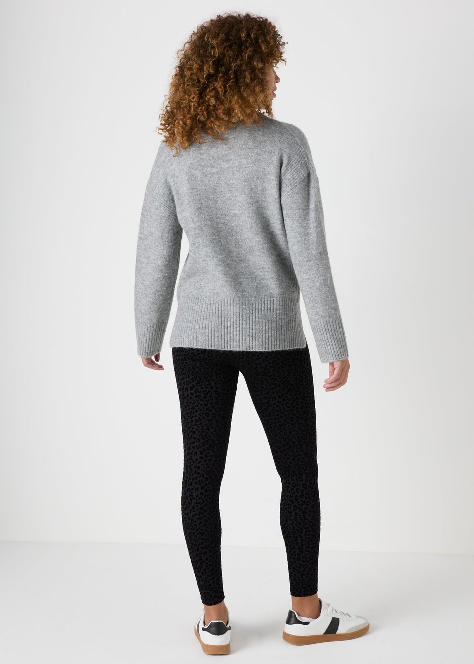 Black Animal Flocked Leggings