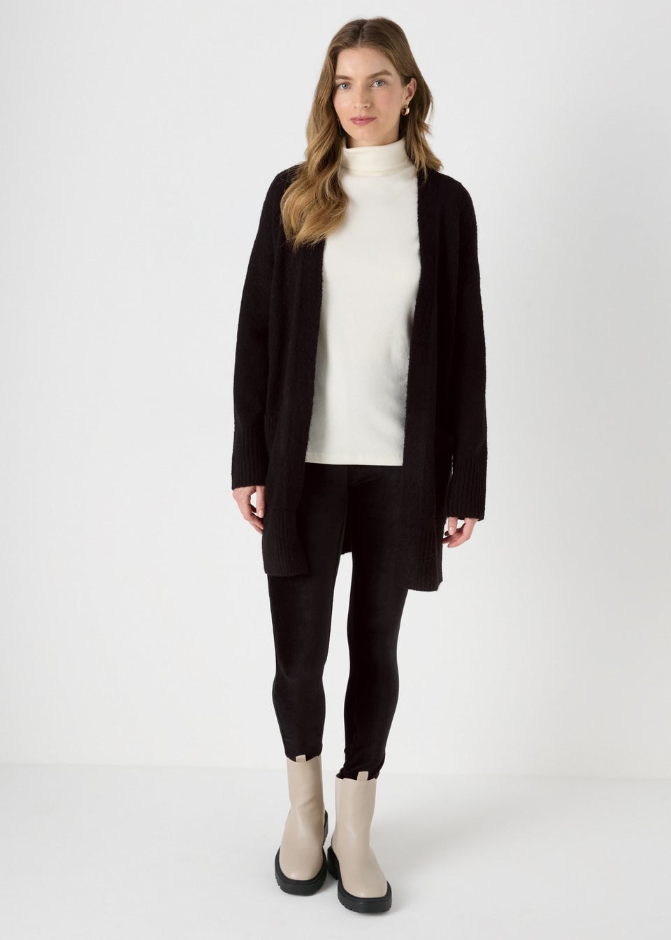 Black Velvet Cord Leggings Matalan