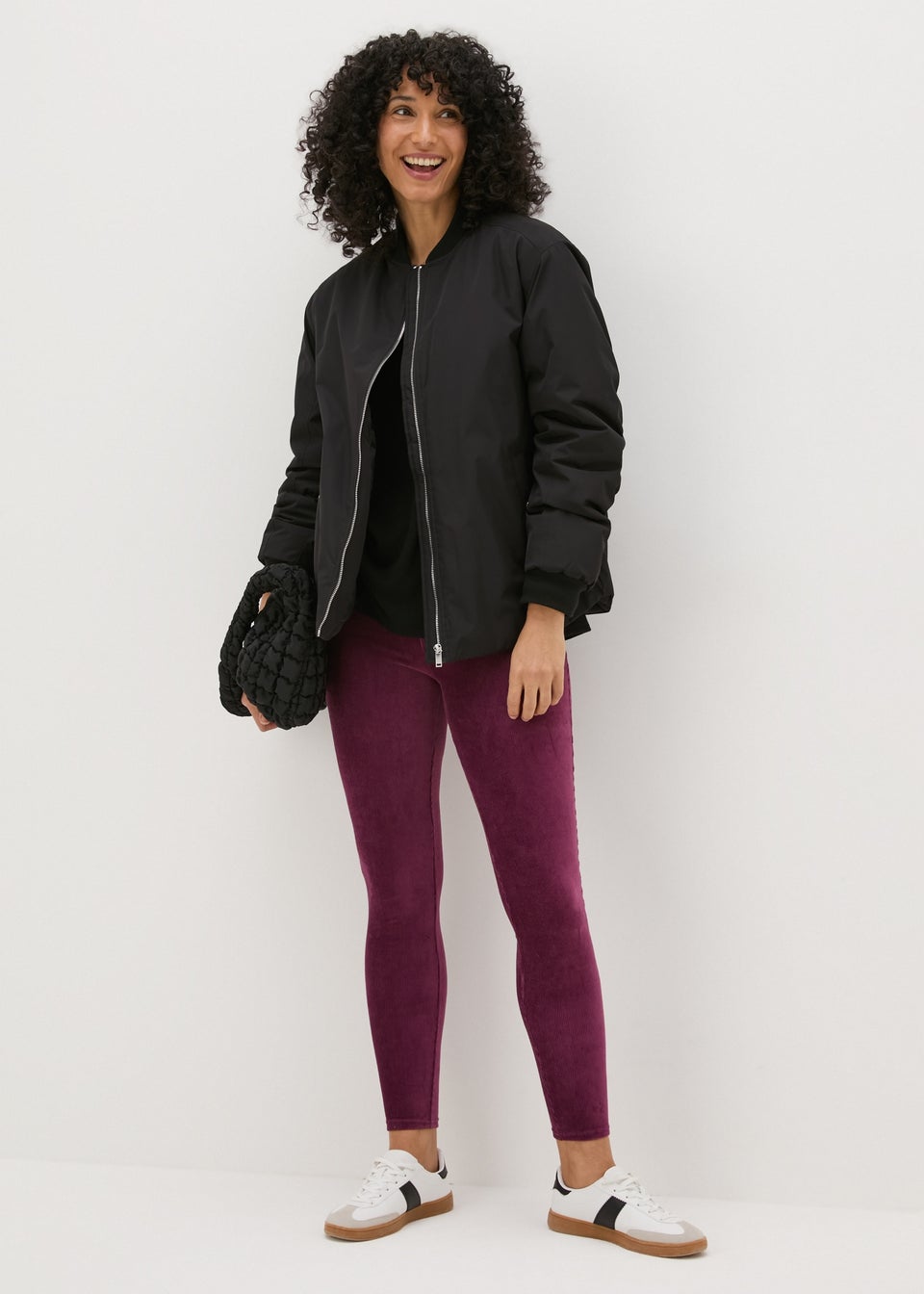 Burgundy Velvet Corduroy Leggings Matalan