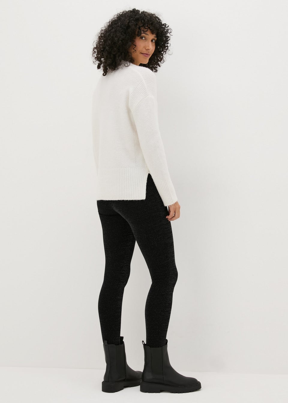 Shiny leggings matalan top