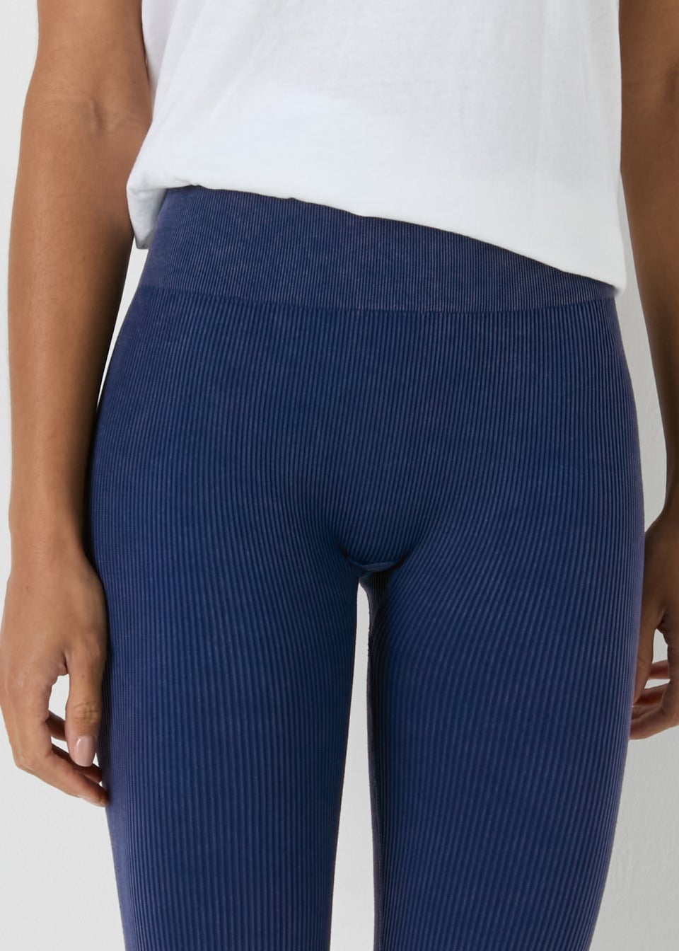 Navy Washed Seamless Leggings Matalan