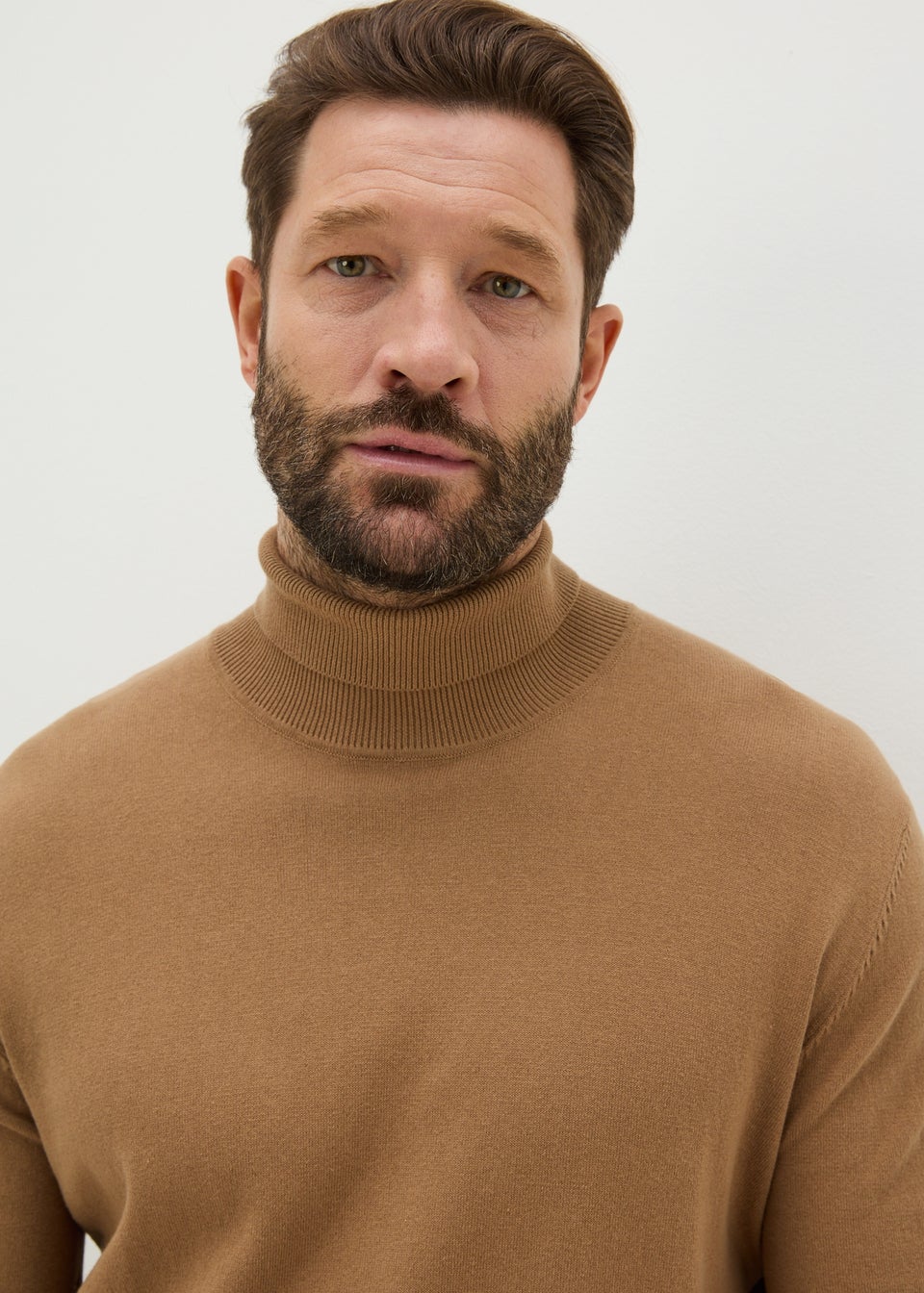 Tan Roll Neck Jumper