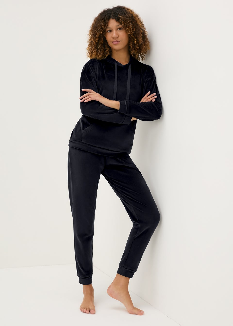 Black Fleece Hooded Loungewear Set Matalan