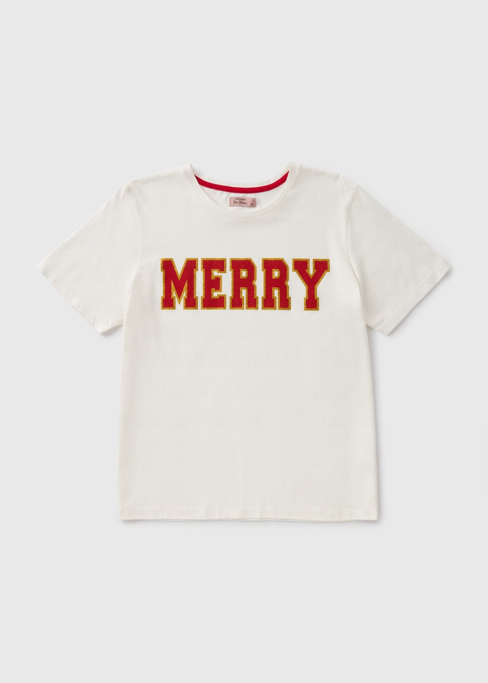 Cream Merry Slogan T-Shirt