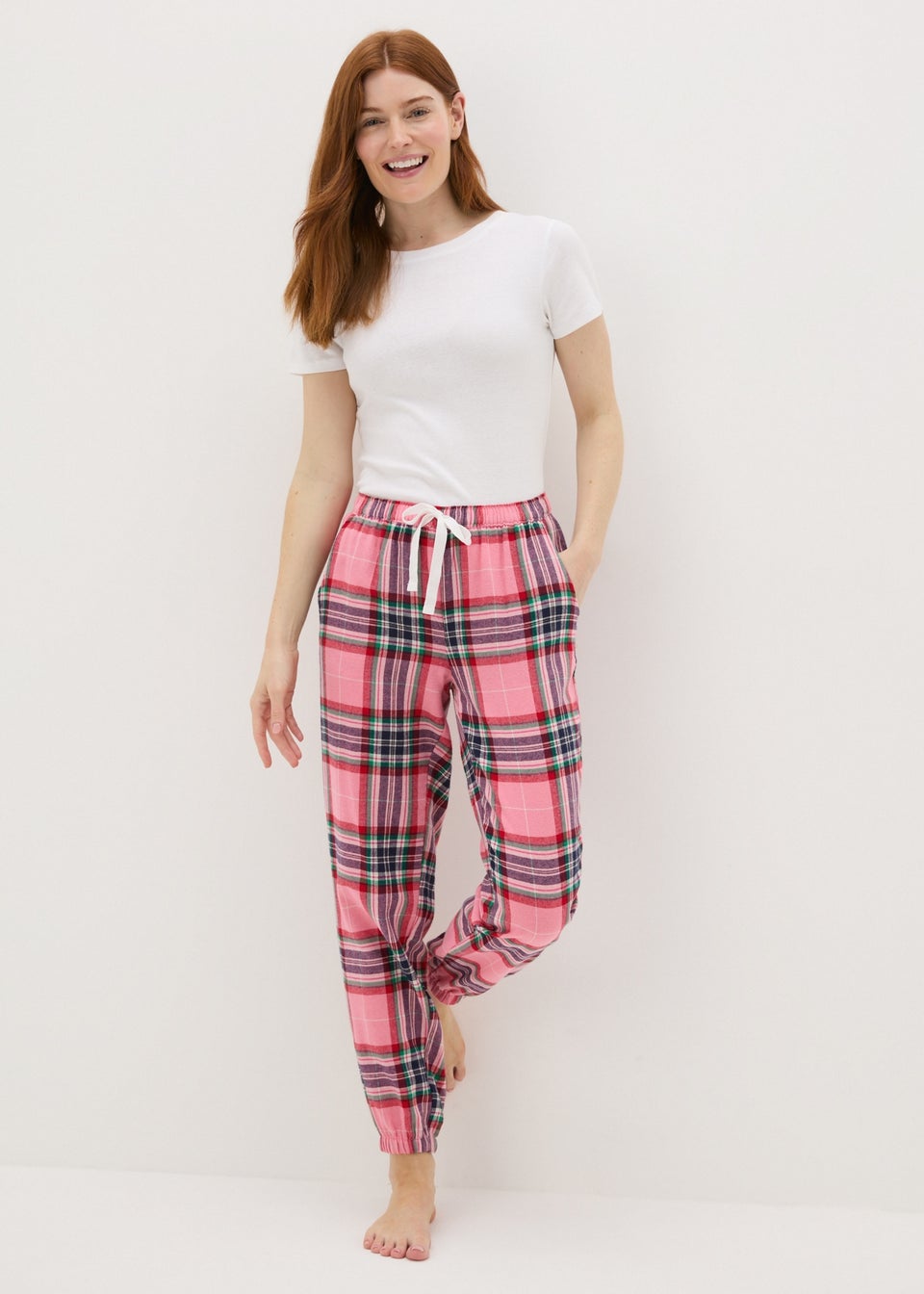Pink Check Woven Pyjama Bottoms Matalan