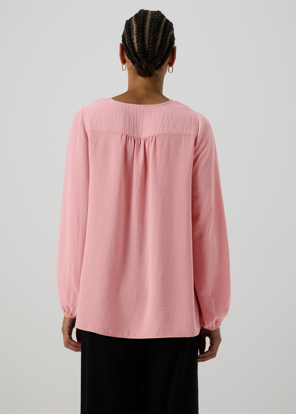 Pink V-Neck Blouse