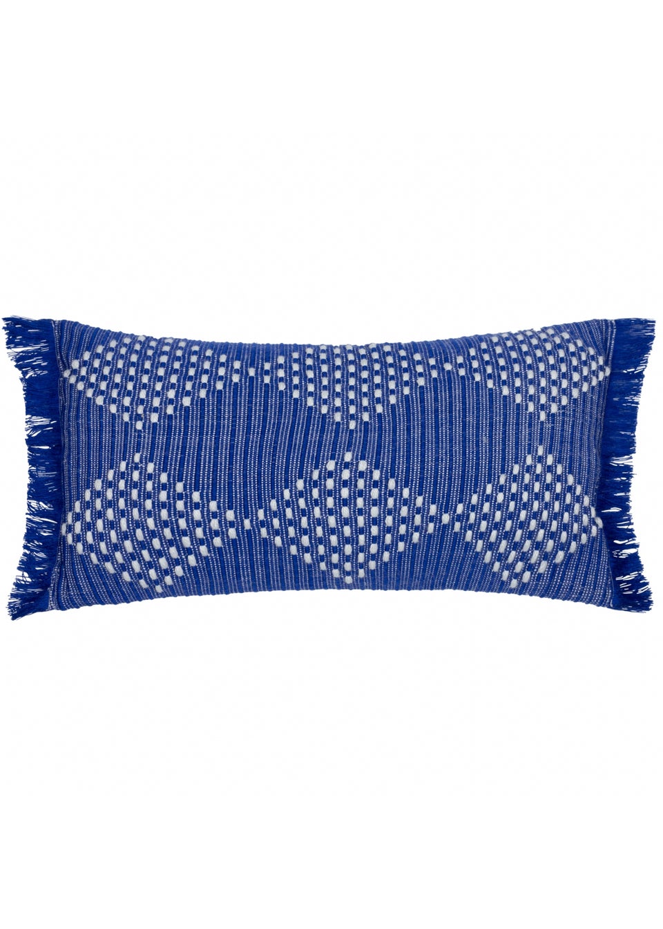furn. Cobalt Kadie PET Woven Outdoor Filled Cushion (30 x 60 x 8cm)